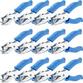 Chumia 12 Pieces Single Hole Punch Handheld 1/4 Inch Hole Paper Punch with Grip Handles Circle Single Shape Puncher for Craft Paper Greeting Cards Scrapbook Notebook(Multicolor)