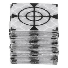 30pcs Survey Reflector Sheets 20x20mm Self-Adhesive Reflective Tape Survey Target Mark for Total Stations, Silver Tone