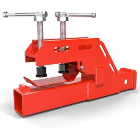 2024 New Upgraded Tractor Clamp on Trailer Hitch Receiver, Tractor Bucket Hitch Non-Slip 2" Ball Mount Adapter for Tractor Bucket Kubota Deere Bobcat, Bucket Trailer Hitch Attachment (Red) in Kuwait