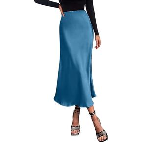 ECHOINE Womens Midi Skirt Elegant High Waist Cocktail Party Wedding Flared A-Line Midi Skirts