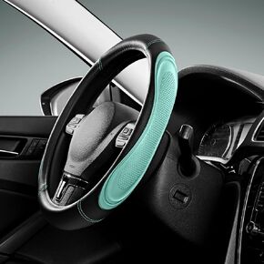 Car Steering Wheel Cover - Microfiber Leather Steering Wheel Wrap Sports 14.5-15 Inch Steering Wheel Cover Non-Slip for Men Women Mint Color
