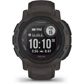 Garmin Instinct 2 Solar, GPS Outdoor Watch, Solar Charging Capabilities, Multi-GNSS Support, Tracbak Routing, Graphite (Renewed)