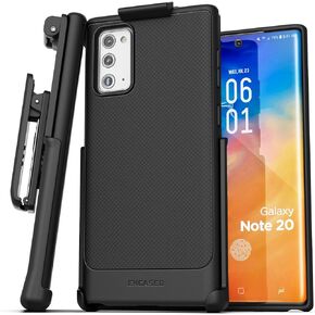 Encased Galaxy Note 20 Belt Clip Case (Thin Armor) Slim Grip Cover with Holster (Samsung Note 20) Black