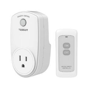 Remote Control Outlet, Wireless Electrical Outlet Plug Switch for Lights, Lamps, Fans, 100ft RF Range, 1200W (1 Remote + 1 Outlet)