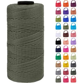 Braided Macrame Cord 1.5mm x 218yards Polypropylene Rope Polyester Rope Yarn Crochet Thread, Macrame String for DIY Crafts Bag Knitting Plant Hangers Home Decorations (Aqua Green)
