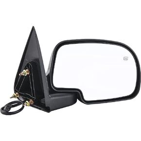 Side View Mirror Replacement Fit for 1999-2002 Chevy Silverado 1500 2500 HD 3500 HD,GMC Sierra 1500 2500 HD,GMC Yukon/Yukon XL 1500 Black Power Adjusted Heated Manual Folding Passenger Side