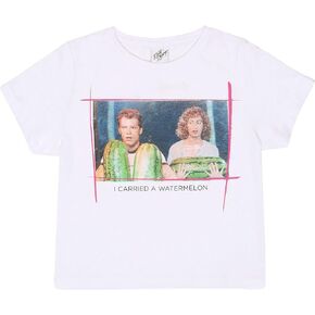 Dirty Dancing I Carried A Watermelon Cropped T-Shirt, Girls, 9-15 Years, White, Official Merchandise