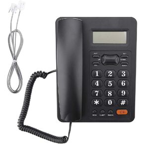lINE Corded Desk Telephone Caller ID Displays, for Home Hotel Telephone Desktop Phone Office Landline Fixed Telephone Caller ID, Black