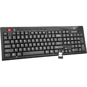 لوحة مفاتيح Rii اللاسلكية، لوحة مفاتيح كمبيوتر كاملة الحجم مريحة 2.4G، لوحة مفاتيح USB خارجية صامتة لاسلكية متوافقة مع كمبيوتر محمول يعمل بنظام Windows Chrome، كمبيوتر مكتبي، كمبيوتر محمول Chromebook... in Kuwait