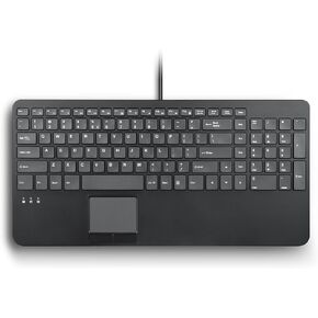 Perixx PERIBOARD-534 US, Wired Compact USB Keyboard with Touchpad - X Type Scissor Keys - 15.63x7.80x1.18 inches - Build-in 2 USB Hubs and Number Pad