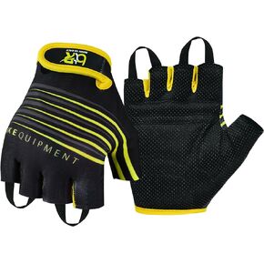 Cycling Gloves Padded Half Finger Dot Polyester Fabric Palm Light Weight Workout Biking Fingerless Gloves