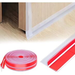 2024 Updated 9.8Ft T-Shaped Clear Weather Stripping Door Seal, Door Draft Stopper Silicone Seal Strip, Door Weather Stripping for Doors Windows and Shower Glass Gaps (9.8 Ft)