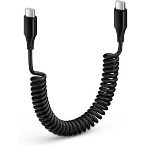 iPhone 15 Pro Max Charger Cable 3FT for Car, Coiled USB C to USB C Fast Power Charging Cord Short Android Phone Wire for Samsung Galaxy A15 A25 5G A14 A54 S24 S23 Ultra FE A13 A53,iPhone 15, Pixel 8