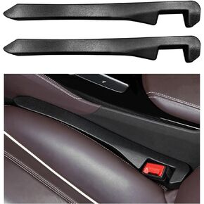 2 PCS Car Seat Gap Filler, Elastic Auto Seat Crevice Blocker Stops Things from Dropping, Seat Gap Plug to Fill The Gap Between Seat and Console, Universal Car Accessories (Black)