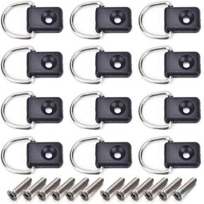 12pcs Kayak D Ring with Screw Kit Canoe Boat Fishing Rigging D-Ring Sailing Camping Hardware Accessories Safety Deck Loop Mounting Tie Down Kit D-Type Buckles Backrest Buckles Special Buttons