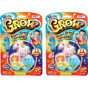JA-RU Magic Grow Toy (2 Pack, 3 Growing Toys Each) Expandable Foam Water Growing Toys. Mermaid, Sea Creatures, & Unicorn Party Favors. Kids Stocking Stuffers. Girl-316-2s