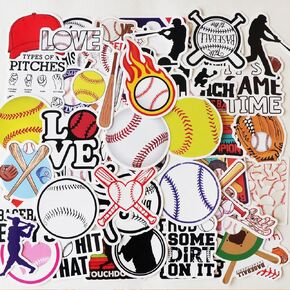 ملصقات البيسبول 50 جهاز كمبيوتر شخصى، هدايا البيسبول، هدايا البيسبول، ملصقات خوذة البيسبول، ملصقات رياضية للأطفال المراهقين الصبيان، ملحقات البيسبول، شارات الفينيل المقاومة للماء لجهاز الكمبيوتر المحمول خوذة زجاجة المياه in Kuwait