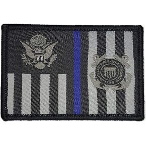 USCG Subdued Thin Blue Line Ensign - Morale Patch (Black)