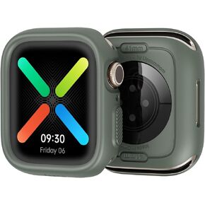Fit-X Case Compatible with Apple Watch 45mm Series 9/8/7 Bumper Case Slim Rugged Soft TPU Protective Cover, Drop & Shockproof [Band not Included] - Onyx Black