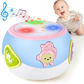 Toys for 1 Year Old Boy Girl Gift - Baby Drum Crawling - Light - Musical Toy for Toddlers 1-3 Learning Toys Tummy Time Toys for 12 Months + First Birthday, for 1+Year Old Kids
