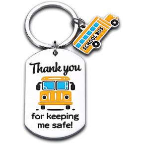 School Bus Driver Appreciation Gift for Men Women School Bus Driver Day Thank You Gift for Bus Driver Retirement Thanksgiving Birthday Gift Truck Driver Gift from Kids Back to School Keychain