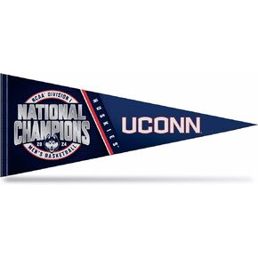 Rico Industries NCAA Connecticut Huskies - UCONN 2024 Men's National Basketball Champions Soft Felt 12X30 Pennant W/Header Card