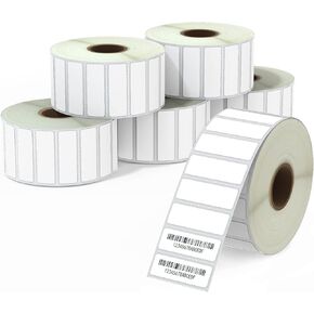 BETCKEY - 1.5" x 0.5" (38 mm x 13 mm) File Folder & Address Labels Compatible with Zebra & Rollo Label Printer,Premium Adhesive & Perforated [6 Rolls, 14100 Labels]
