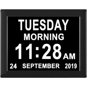 Dementia Clocks for Seniors,7 Inch Clock with Day and Date for Elderly,12 Alarms Option,Auto Dimmable,Large Display Digital Clock with Large Number