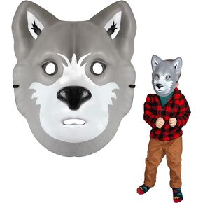 Wild Faces - Wolf from Deluxebase. Foam Animal-Themed Face Mask for Kids. Wolf Costume Mask for Pretend Play. Animal Mask for Kids Party Favors and Party Decorations.