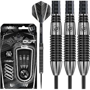 Winmau Blackout Softip Tungsten Darts Set with Flights and Shafts (Stems)