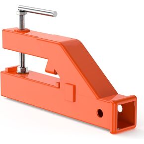 2-inch Clamp on Trailer Hitch Receiver for Tractor Bucket Ball Mount Adapter Compatible with Deere Bobcat, Orange
