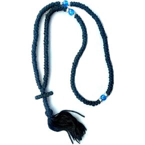 Handmade Christian Orthodox Blessed Waxed Komboskoini Prayer Rope 150 Knots Pentant