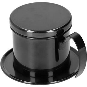 Zerodis Coffee Maker Pot, Stainless Steel Vietnamese Coffee Filter Maker Infuser Detachable Oxidation Resistance Single Cup Coffee Drip Brewer For Coffee Milk Tea Shop(black)
