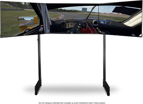 حامل شاشة ثلاثي قائم بذاته من Next Level Racing Elite، لون رمادي كربوني (NLR-E006) - جهاز كمبيوتر شخصي ولوحة مفاتيح وماوس F-GT Elite رمادي كربوني (NLR-E010) - جهاز كمبيوتر شخصي in Kuwait