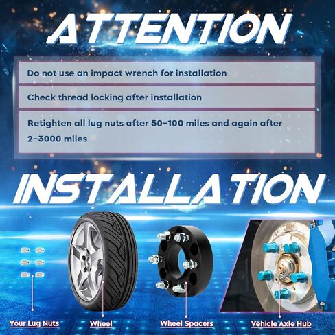 فواصل عجلة مركزية 6x135، محولات عجلة 1.5 بوصة، 6 عروات مناسبة لسيارة Ford Expedition F-150 Lincoln Navigator 2015-2023، تجويف 87.1 مم مع مسامير M14x1.5، 4 قطع in Saudi Arabia