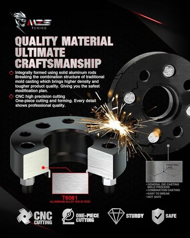 MZS Wheel Spacers, 1.5" Thick 6X135 with 87.1mm Hub Bore M14x1.5 Studs Hubcentric Wheel Spacers Compatible with 2015-2024 F150 | 2015-2023 Expedition Navigator - Pack of 4 in Saudi Arabia