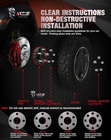 MZS Wheel Spacers, 1.5" Thick 6X135 with 87.1mm Hub Bore M14x1.5 Studs Hubcentric Wheel Spacers Compatible with 2015-2024 F150 | 2015-2023 Expedition Navigator - Pack of 4 in Saudi Arabia