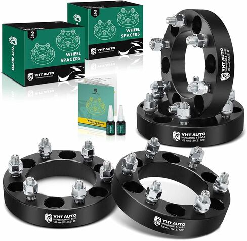 YHTAUTO 6x5.5 inch Wheel Spacers 3 inch Fits Tacoma, Tundra, 4Runner, Colorado, Ranger, Sequoia, GX460, Sedona, H3, Canyon, SLX 6 Lug Tire Spacers w/ M12x1.5 & 12.9 Grade Studs, 108mm Hub Bore 4PCS in Saudi Arabia