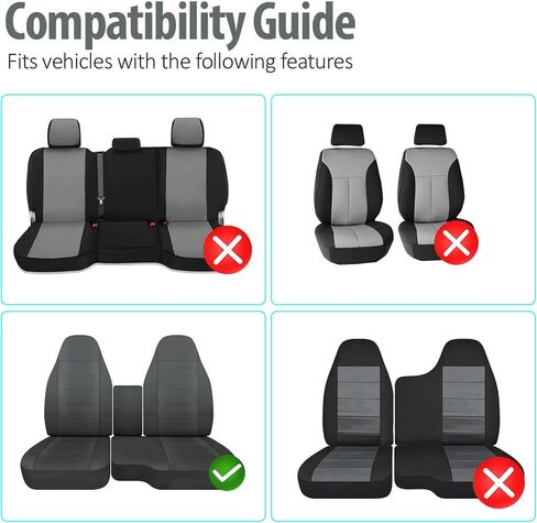 أغطية مقاعد السيارة الأمامية لسيارة تشيفي كولورادو/جي إم سي كانيون 2004-2012، أغطية مقاعد أمامية عالية الظهر 60/40 مع مساند رأس مصبوبة، وحدة تحكم مركزية مفتوحة ووسادة مقعد إسفنجية متضمنة، ملائمة تمامًا in Kuwait