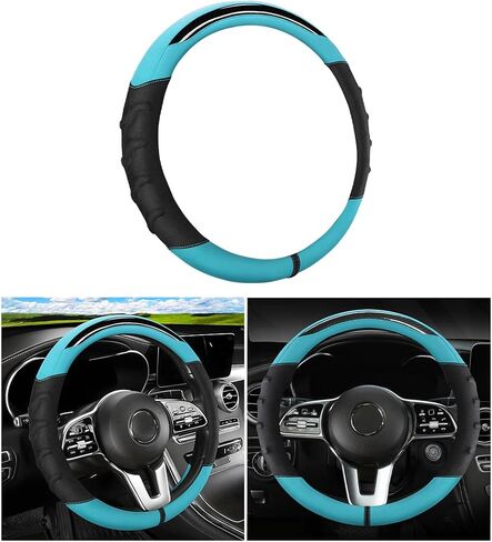 Car Steering Wheel Cover, Non-Slip Vehicle Steering Wheel Protector, Automotive Interior Accessories for Women Men, 15 Inch Universal for SUV, Truck, RV, Van and More（Black） in Saudi Arabia
