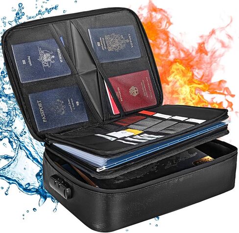 VEVOR Fireproof Document Bag, 2 pcs 8"x5" Fireproof Money Bag 2000℉, Fireproof and Waterproof Bag with Zipper and Reflective Strip, for Money, Documents, Jewelry and Passport in Saudi Arabia