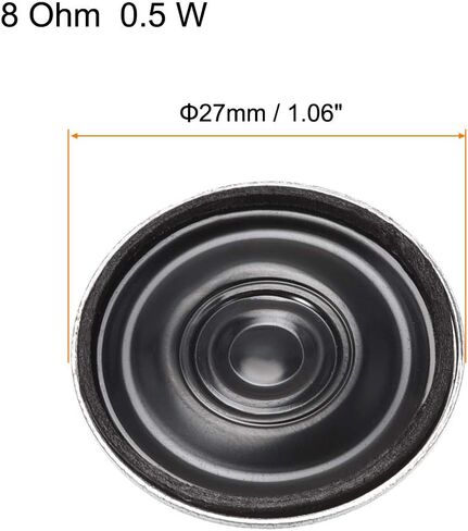 uxcell 0.5W 8 Ohm DIY Magnetic Speaker 27mm Round Shape Replacement Loudspeaker for Building Intercom 8pcs in Saudi Arabia