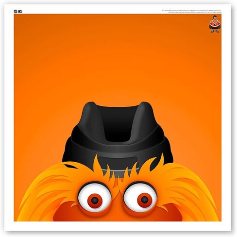 فيلادلفيا فلايرز التميمة Gritty Minimalist NHL Fine Art Print بواسطة S. Preston - ديكور حائط غرفة الأطفال المعاصر، ملصق قابل للتجميع مقاس 12 × 12 بوصة، عمل فني رياضي نظيف ملون in Kuwait