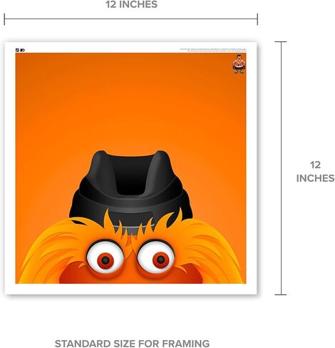 فيلادلفيا فلايرز التميمة Gritty Minimalist NHL Fine Art Print بواسطة S. Preston - ديكور حائط غرفة الأطفال المعاصر، ملصق قابل للتجميع مقاس 12 × 12 بوصة، عمل فني رياضي نظيف ملون in Kuwait