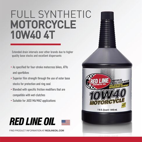 Red Line 42404 10W40 Motorcycle Oil Synthetic - Quart in Saudi Arabia