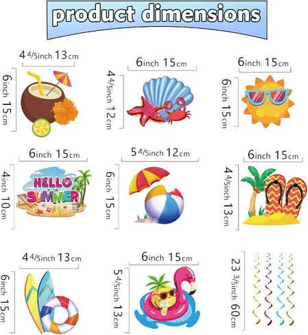 Schools Out for Summer Decorations Banner Swirls, Hello Summer Banner, NO-DIY End of School Year Party Decorations Include 1 Pc Schools Out for Summer Banner and 8 Pcs Last Day of School Decorations Hanging Swirls, Summer Party Decorations in Saudi Arabia