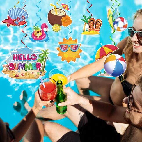 Schools Out for Summer Decorations Banner Swirls, Hello Summer Banner, NO-DIY End of School Year Party Decorations Include 1 Pc Schools Out for Summer Banner and 8 Pcs Last Day of School Decorations Hanging Swirls, Summer Party Decorations in Saudi Arabia
