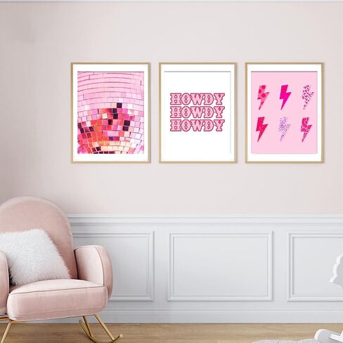 9Pcs Cute Preppy Room Decor Aesthetic, Wall Art, Posters Paintings, Cute Pictures Prints for Bedroom Dorm Decorations, Pink Wall Collage (8x10 UNFRAMED) in Saudi Arabia
