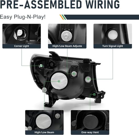 ل 2005 تويوتا تاكوما المصابيح الأمامية الجمعية ل 2005 2006 2007 2008 2009 2010 2011 تويوتا تاكوما بيك اب OE نمط بيك اب شاحنة استبدال 2005-2011 المصابيح الأمامية الجمعية زوج الكروم الإسكان in Kuwait