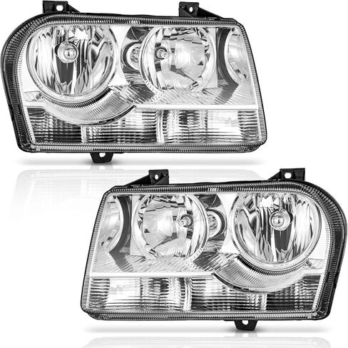 Headlights for 2005-2010 Chrysler 300 Trims Only 4-Dr, Not Fit 300C, Not Fit Hid, Headlight Assembly Compatible with 05 06 07 08 09 10 Chrysler 300 Trims with Bulbs in Saudi Arabia